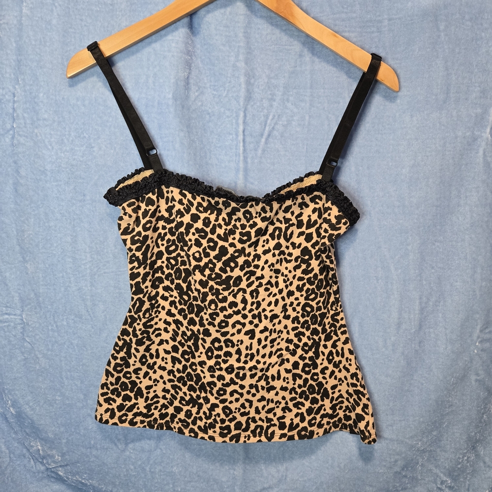 Leopard Print Women's Top with Black Accents - Picture 6 of 6